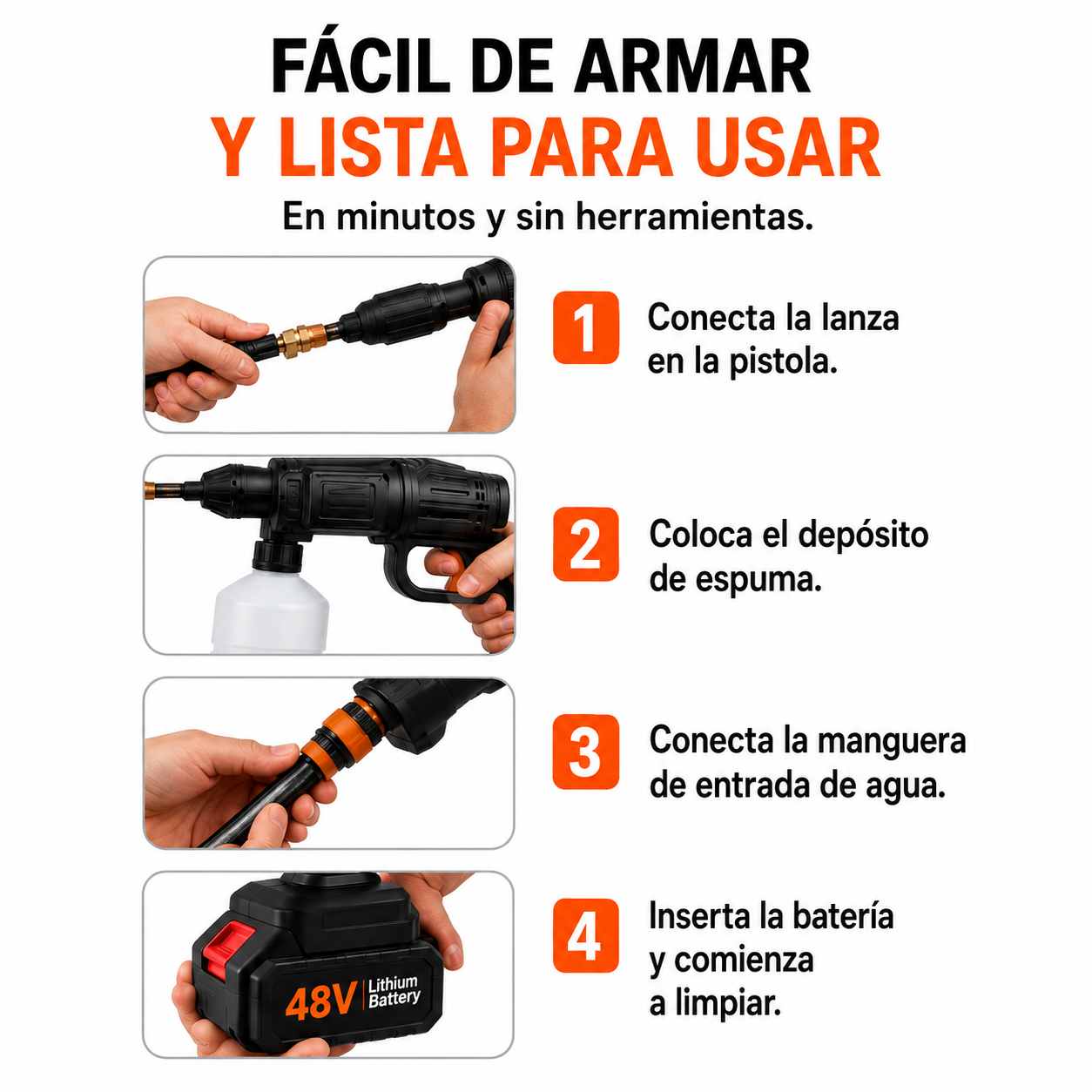 Pistola de Alta Presión Profesional Portátil — Doble Batería